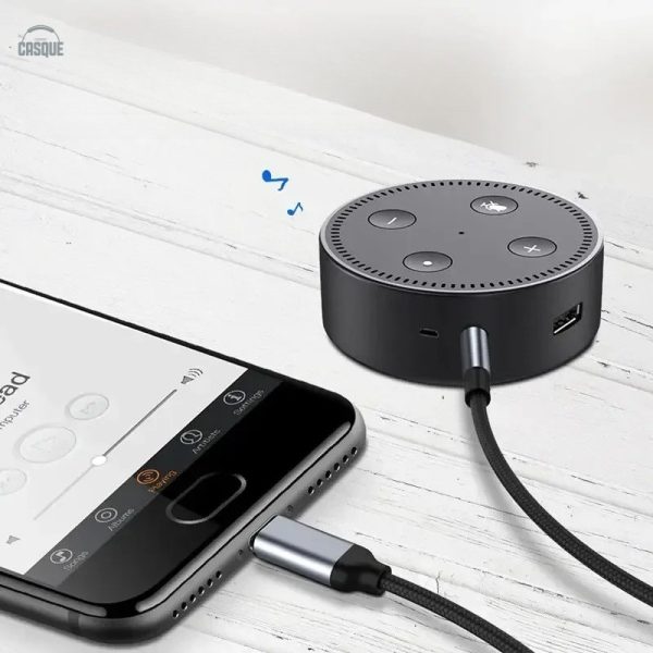 Adaptateur audio USB-C pour connexion jack 3,5 mm