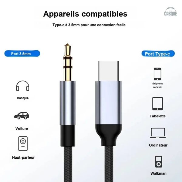 Adaptateur jack 3,5 mm pour appareils USB-C