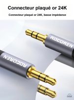 Câble jack audio 3,5 mm résistant et flexible