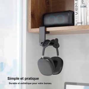 Support casque élégant pour un bureau organisé